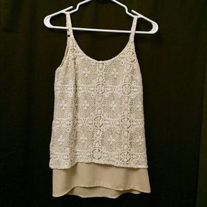 CAbi lined cotton lace tank